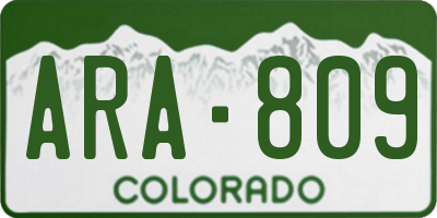 CO license plate ARA809