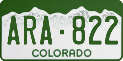 CO license plate ARA822