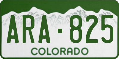 CO license plate ARA825