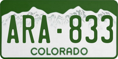 CO license plate ARA833