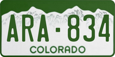 CO license plate ARA834