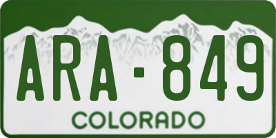 CO license plate ARA849