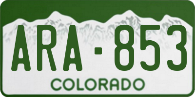 CO license plate ARA853