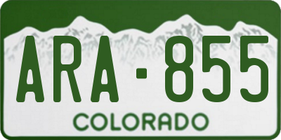 CO license plate ARA855