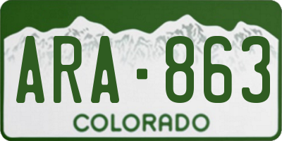 CO license plate ARA863