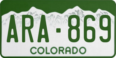 CO license plate ARA869