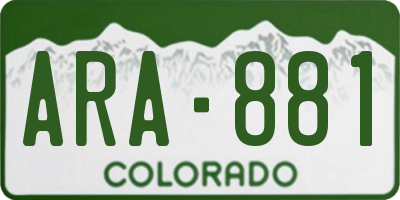 CO license plate ARA881
