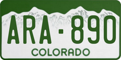 CO license plate ARA890