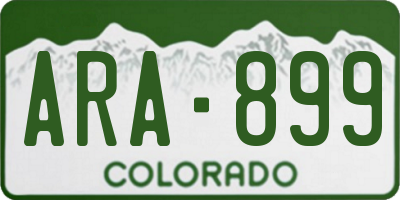 CO license plate ARA899