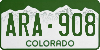 CO license plate ARA908
