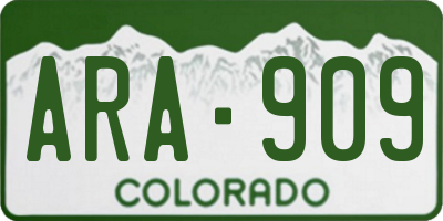 CO license plate ARA909