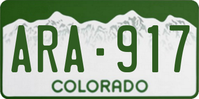 CO license plate ARA917