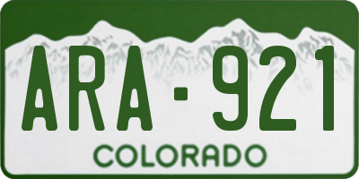 CO license plate ARA921