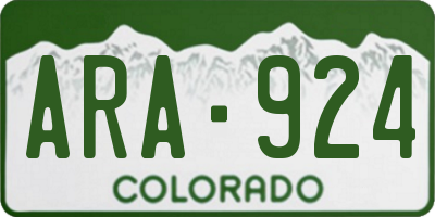 CO license plate ARA924