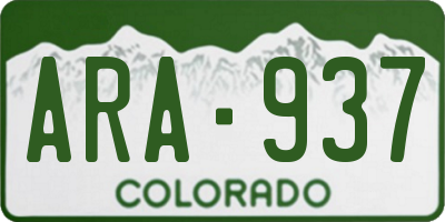 CO license plate ARA937