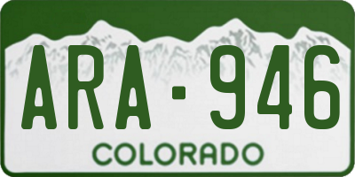 CO license plate ARA946