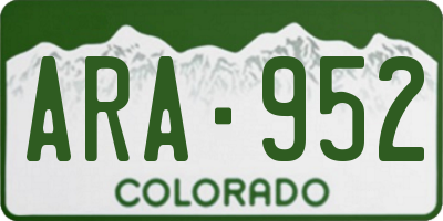 CO license plate ARA952