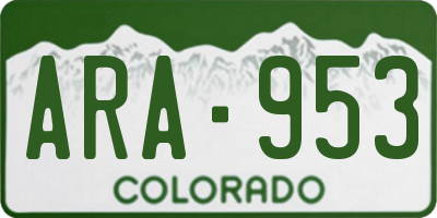 CO license plate ARA953
