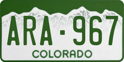 CO license plate ARA967