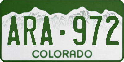 CO license plate ARA972