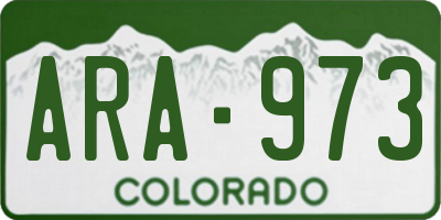 CO license plate ARA973