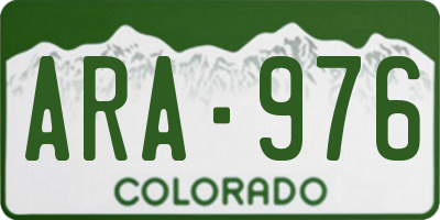 CO license plate ARA976