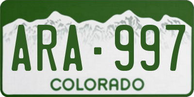CO license plate ARA997