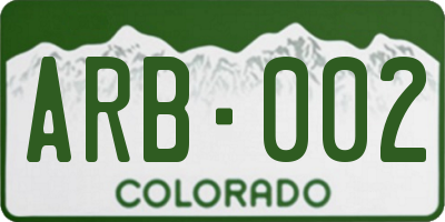 CO license plate ARB002