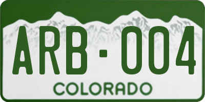 CO license plate ARB004