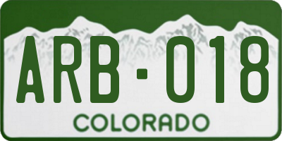 CO license plate ARB018