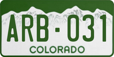 CO license plate ARB031
