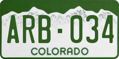 CO license plate ARB034
