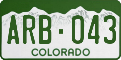 CO license plate ARB043