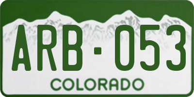 CO license plate ARB053