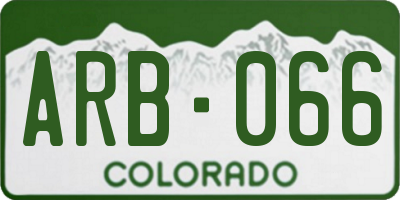 CO license plate ARB066