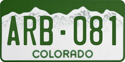 CO license plate ARB081