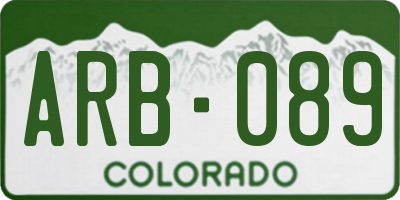 CO license plate ARB089