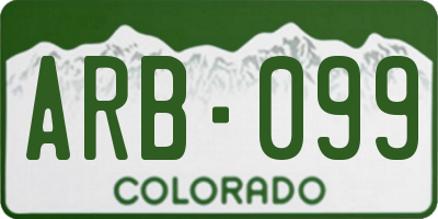 CO license plate ARB099