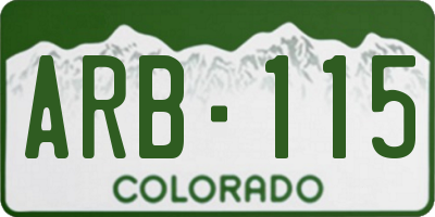 CO license plate ARB115