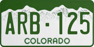 CO license plate ARB125