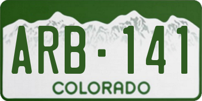 CO license plate ARB141