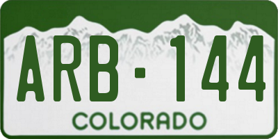 CO license plate ARB144