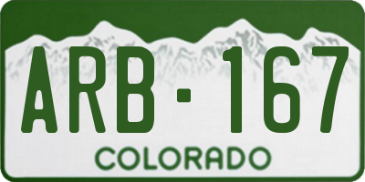 CO license plate ARB167
