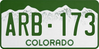 CO license plate ARB173