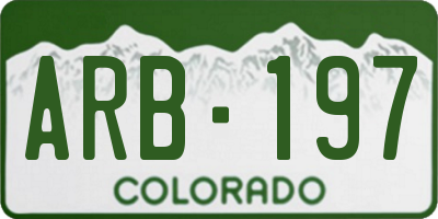 CO license plate ARB197