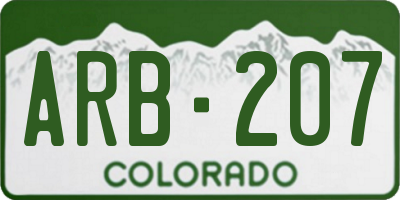 CO license plate ARB207