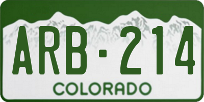 CO license plate ARB214