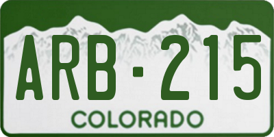 CO license plate ARB215