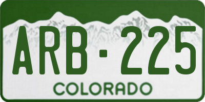 CO license plate ARB225