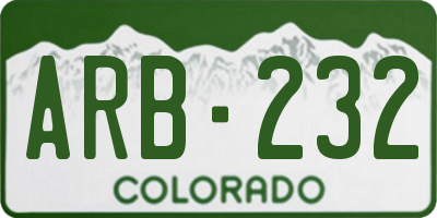 CO license plate ARB232